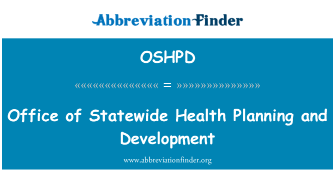 OSHPD: Oficina de planificación de la salud en todo el estado y desarrollo