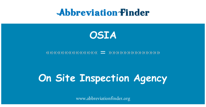 OSIA: Ar safle arolygu Asiantaeth