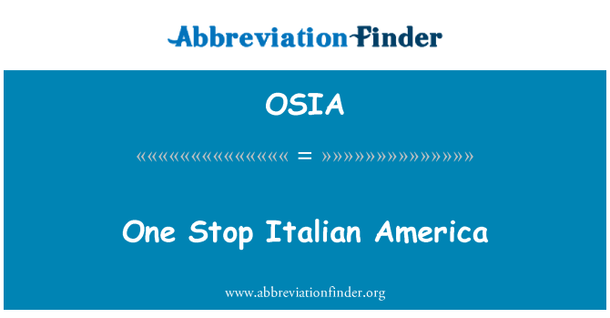 OSIA: Enem italijanski Ameriki