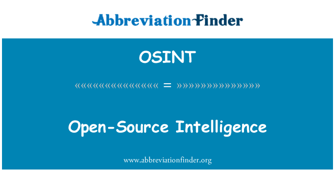 OSINT: オープン ソース知性