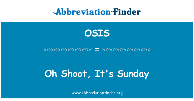 OSIS: Oh tulistada, see on pühapäev