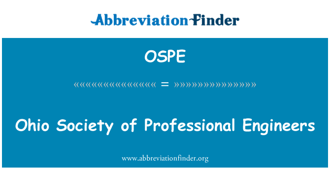OSPE: Ohio Society of Professional Engineers
