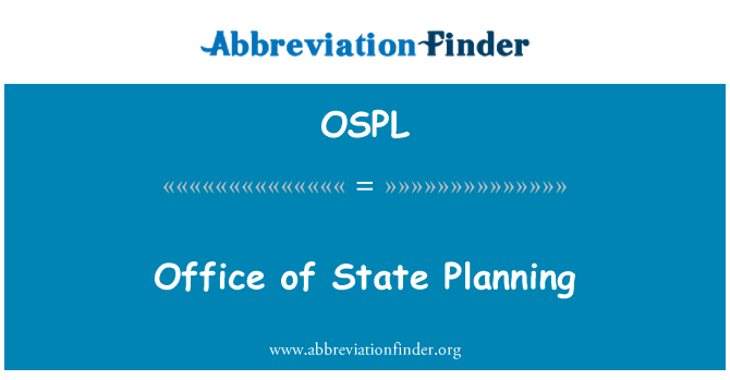 OSPL: Office of State Planning