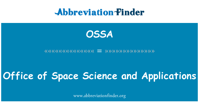 OSSA: Office Space Science in aplikacij