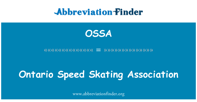 OSSA: Ontario speedskating Association