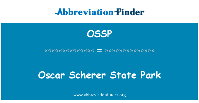 OSSP: Oscar Scherer State Park