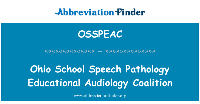 OSSPEAC: Scuola di Ohio ortofonia audiologia educativa coalizione