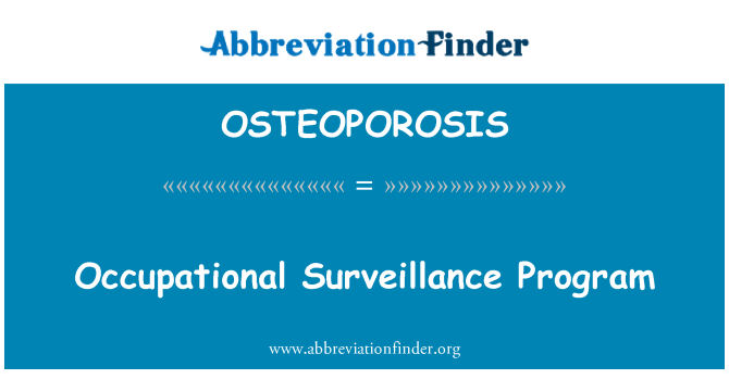 OSTEOPOROSIS: Santé siveyans pwogram