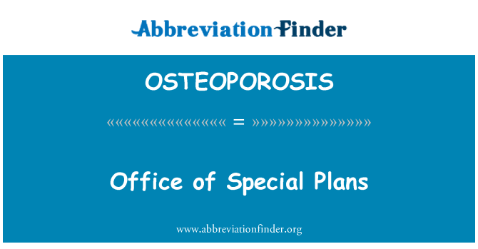 OSTEOPOROSIS: 特別調查辦公室計畫