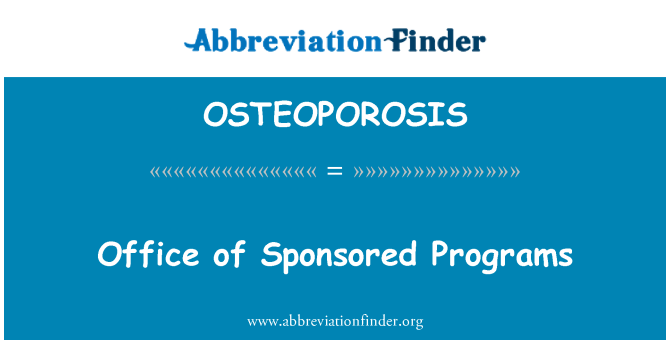 OSTEOPOROSIS: Biwo nan pwogram par