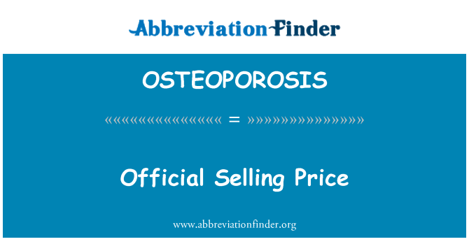OSTEOPOROSIS: سعر البيع الرسمي
