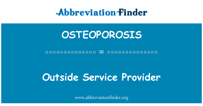 OSTEOPOROSIS: ספק שירות חיצוני