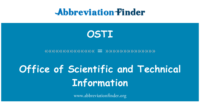 OSTI: Office bilimsel ve teknik bilgi