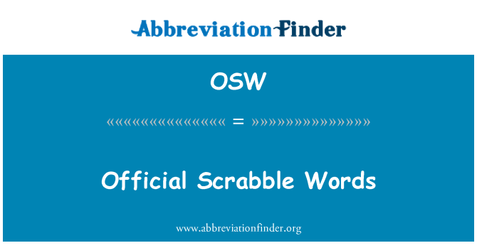 OSW: Kata-kata resmi Scrabble