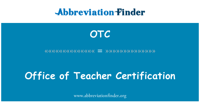 OTC: Urad učitelj certificiranje