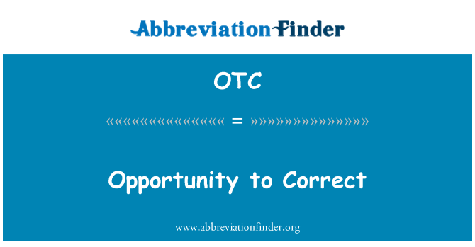 OTC: הזדמנות לתיקון