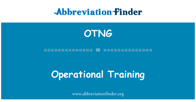 OTNG: Operationele Training