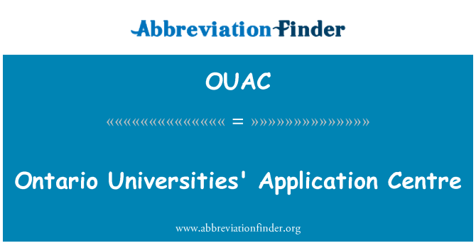 OUAC: Ontario universiteiten Application Centre