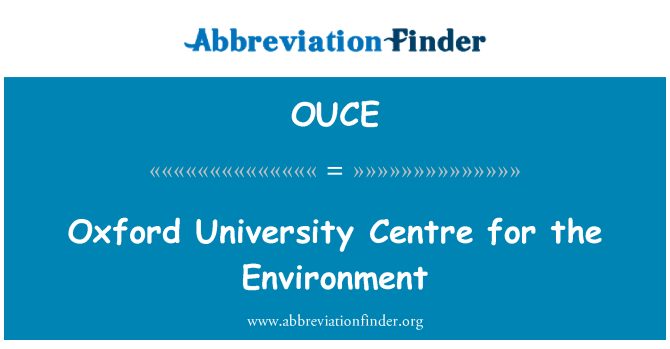 OUCE: آکسفورڈ یونیورسٹی کے مرکز کے ماحول کے لئے