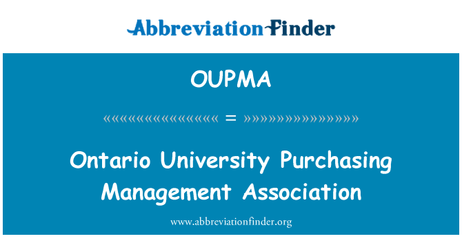 OUPMA: Ontario univerzity nákup manažerská asociace