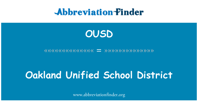 OUSD: Oakland Unified školní čtvrť
