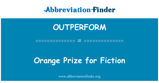 OUTPERFORM: Narančasta nagradu za Fiction