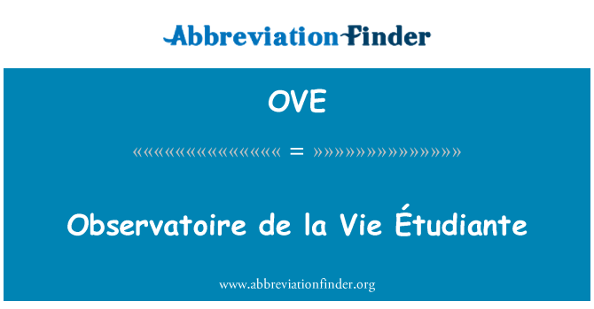OVE: Observatoire de la Vie Étudiante