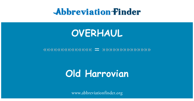 OVERHAUL: Gamla Harrovian