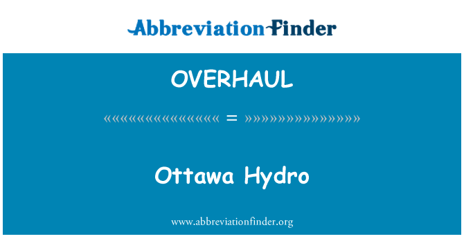 OVERHAUL: Ottawa Hydro