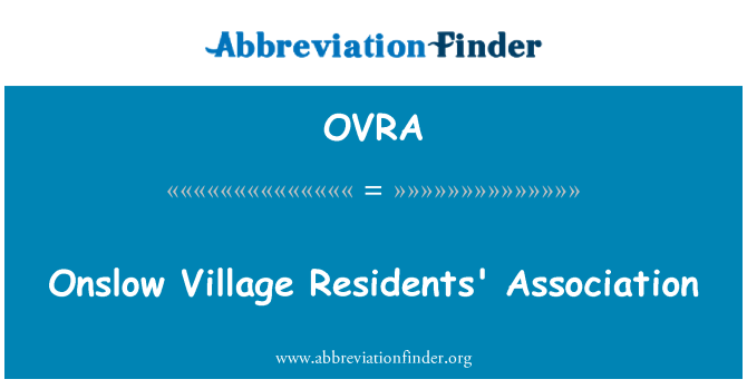 OVRA: Onslow गांव निवासियों एसोसिएशन