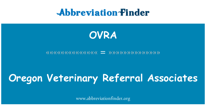 OVRA: Oregon veterinärmedicinska remiss Associates