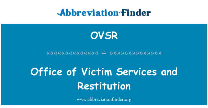 OVSR: 辦公室的受害者提供的服務和歸還