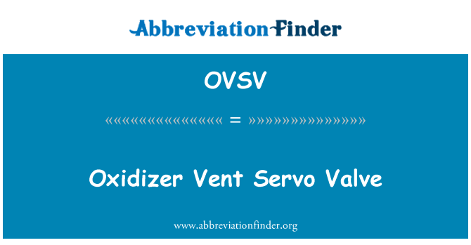 OVSV: วาล์ว oxidizer ระบาย Servo