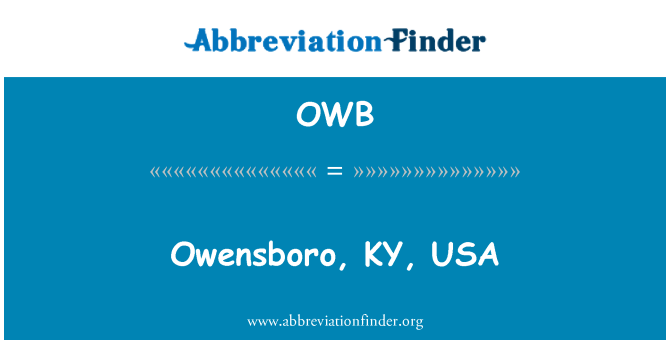 OWB: オーエンズボロ、ケンタッキー州、アメリカ合衆国