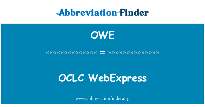 OWE: OCLC WebExpress