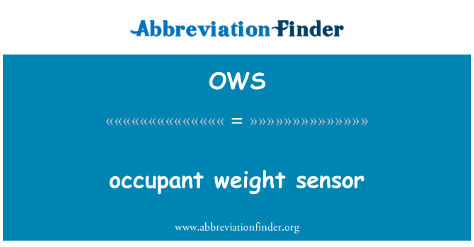 OWS: sensor de peso de los ocupantes