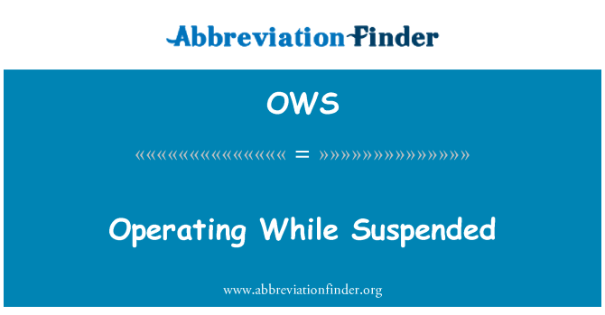 OWS: Operando enquanto suspenso