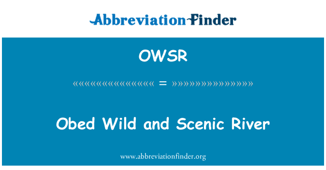 OWSR: Obed Wild and Scenic River