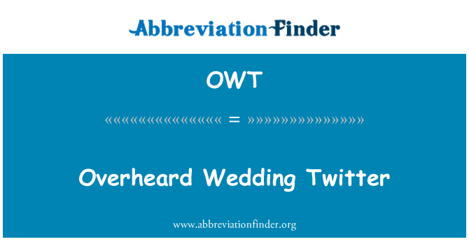 OWT: Overheard Wedding Twitter