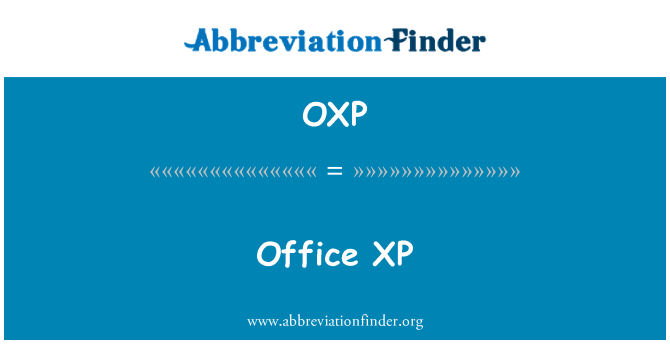 OXP: Office XP