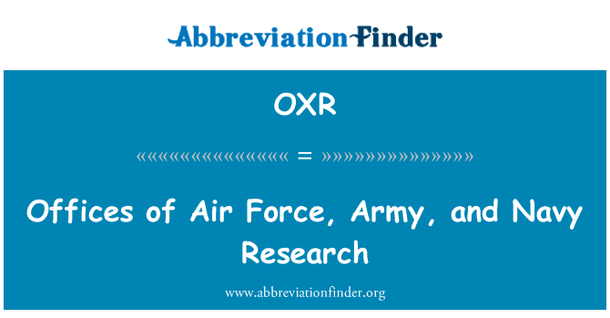 OXR: Kontorid Air Force, armee ja mereväe teadus