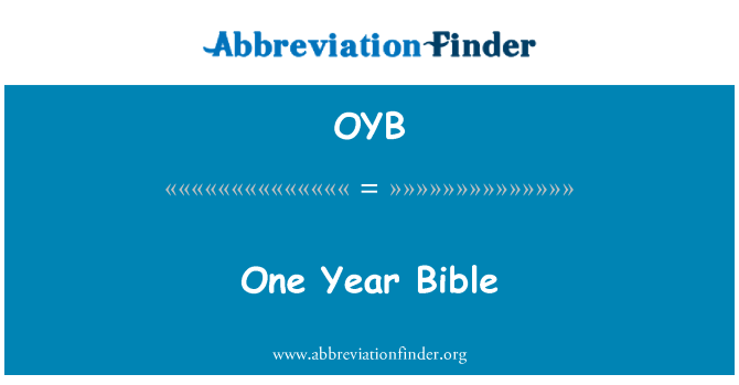 OYB: Jeden rok Bible