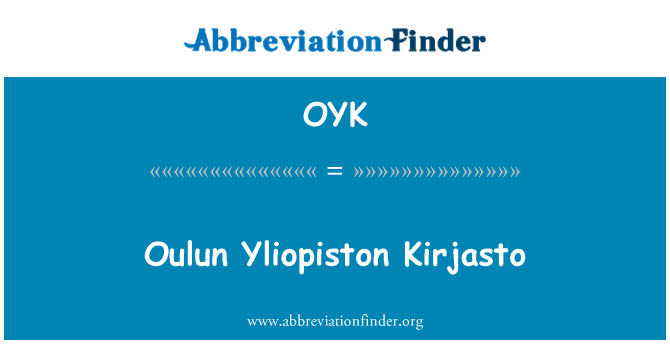 OYK: Oulun Yliopiston Kirjasto