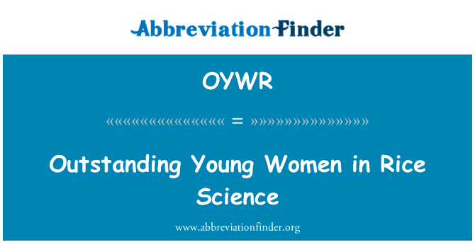 OYWR: Herausragende junge Wissenschaftlerinnen Reis