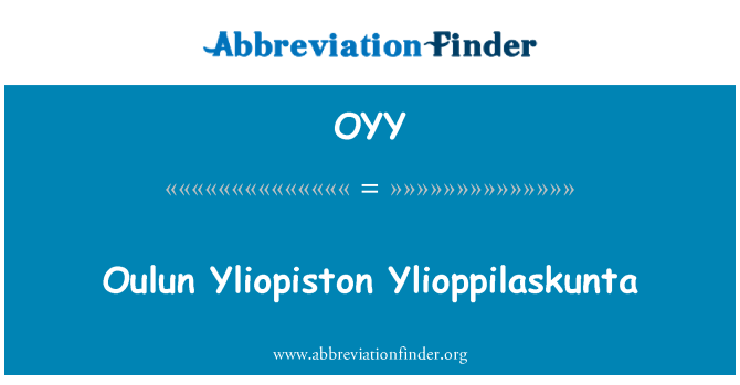 OYY: Oulun Yliopiston Ylioppilaskunta