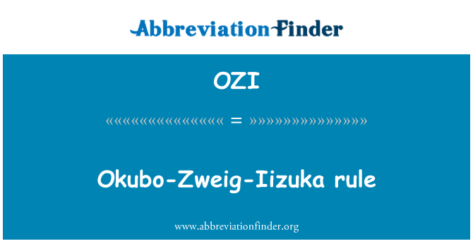 OZI: Okubo-Zweig-Iizuka Regel