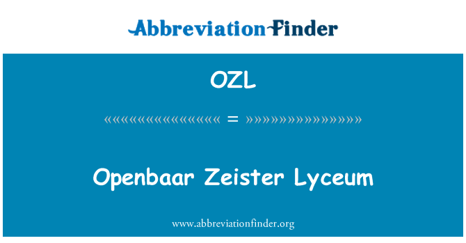 OZL: Openbaar Zeister liceum