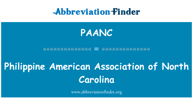 PAANC: Philippine American Association of North Carolina