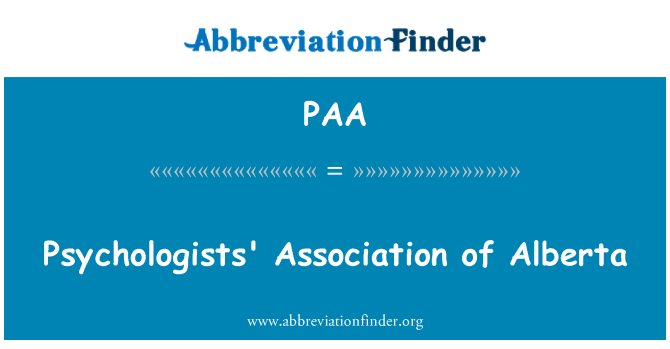 PAA: Asosiyasyon sikològ de Alberta