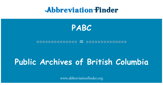 PABC: Achiv piblik de Columbia Britanik